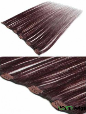 Soft Auburn Straight Remy Human Hair Clip In Hair Extensions