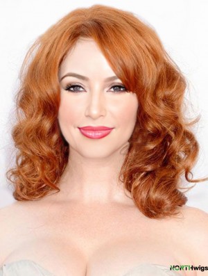 Full Lace Human Hair  Wigs Shoulder Length Cropped Color Wavy Style