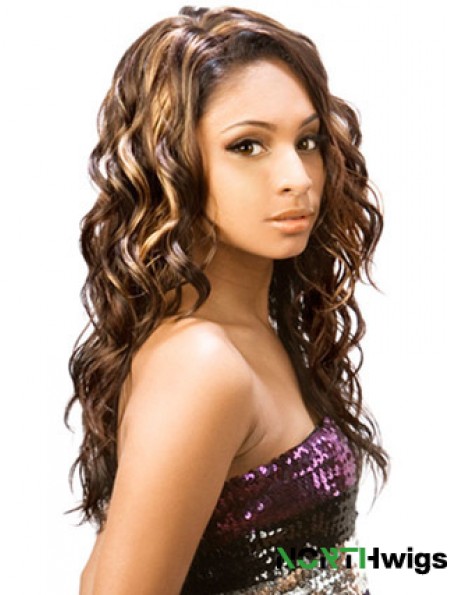 Long Brown Wavy Without Bangs Incredible African American Wigs