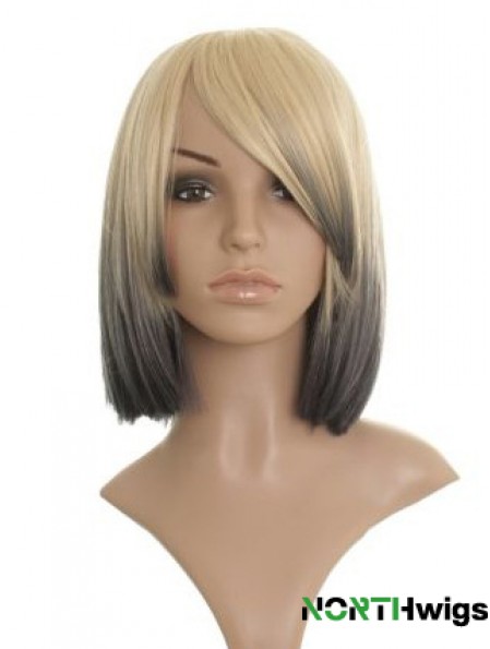 Straight Lace Front 12 inch Durable Chin Length Celebrity Wigs