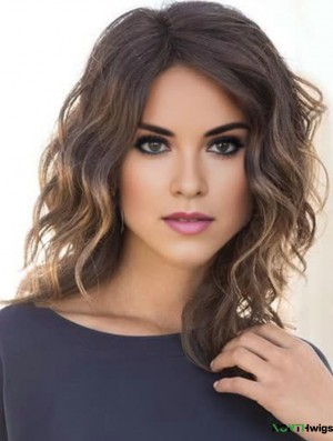 Layered 10 inch Shoulder Length Wavy Popular Medium  Synthetic Wigs