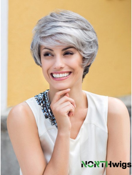 Wavy Lace Front 8 inch Top Short Grey Wigs