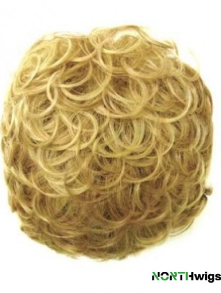 Incredible Blonde Curly Synthetic Clip In Hairpieces