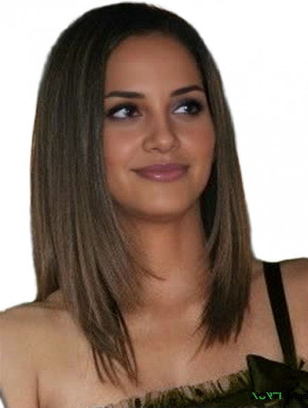  Wig Shoulder Length Brown Color Straight Style